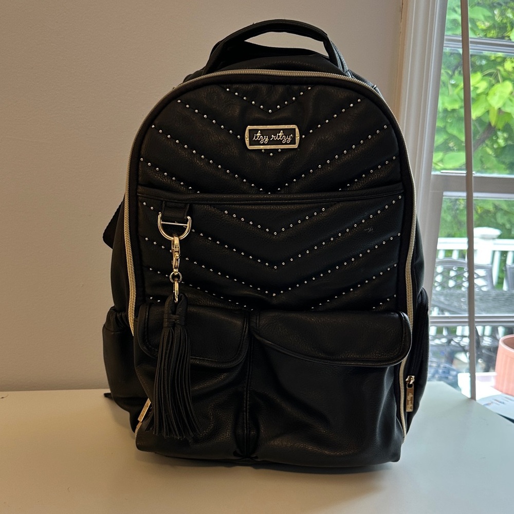 Itzy Ritzy Black Studded Diaper Backpack